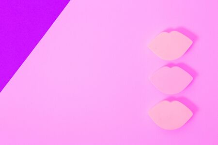 cosmetic sponges and foundationの写真素材