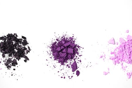 Professional make-up brush on colorful crushed eyeshadowの写真素材