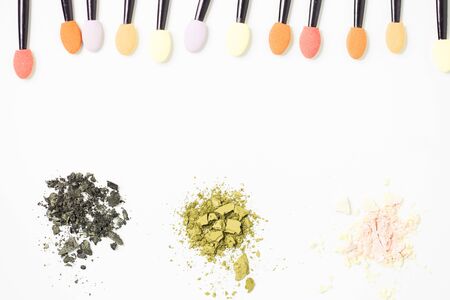 Professional makeup brush on colorful backgroundの写真素材