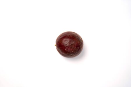 Passion fruit isolated on whiteの写真素材