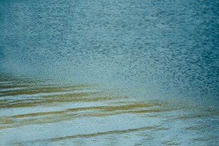 Beautiful background and texture of blue water in summer in nature. Copy space for textの写真素材
