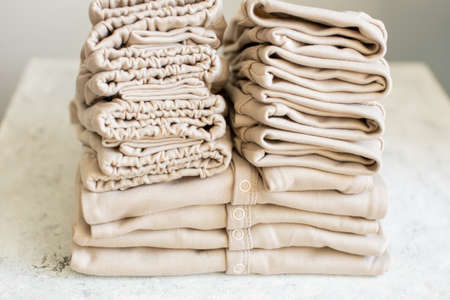 Baby's clothes on white background.の写真素材