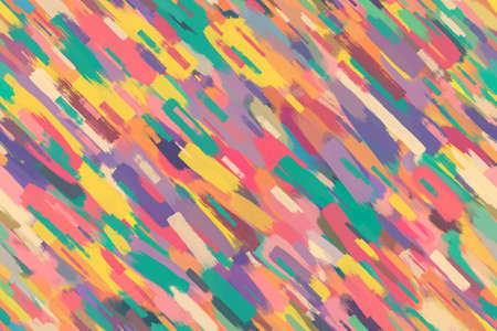Colorful seamless pattern in soft colors - oblique brush strokes. High resolution seamless texture for backgrounds, fabrics and prints - hand-drawn stripes of optimistic colors tilted at 45.の写真素材