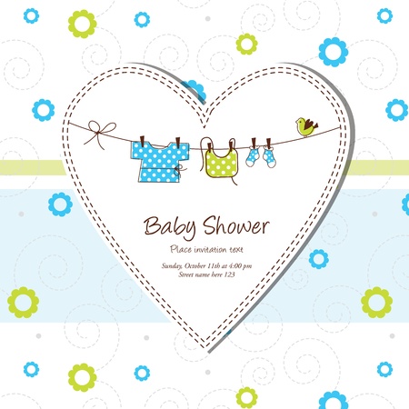 Baby shower cardのイラスト素材