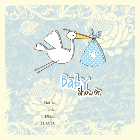 Baby shower invitation with copy spaceのイラスト素材