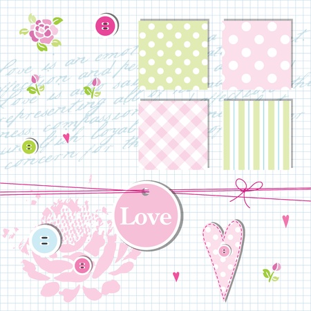 Scrapbook design elementsのイラスト素材