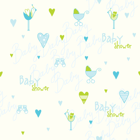 Cute baby shower patternのイラスト素材