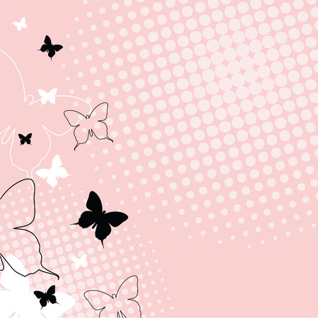 Butterflies - background template with copy space. For presentations, web backgrounds, covers, cards, greeting, baby shower...のイラスト素材