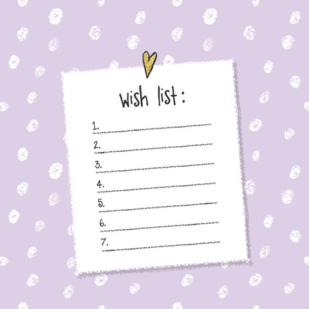 Christmas wish list template. Hand drawn elements. Printable design.のイラスト素材