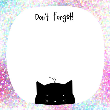 Remind blank note paper with copy space, colorful dotted pointillistic backgroundのイラスト素材