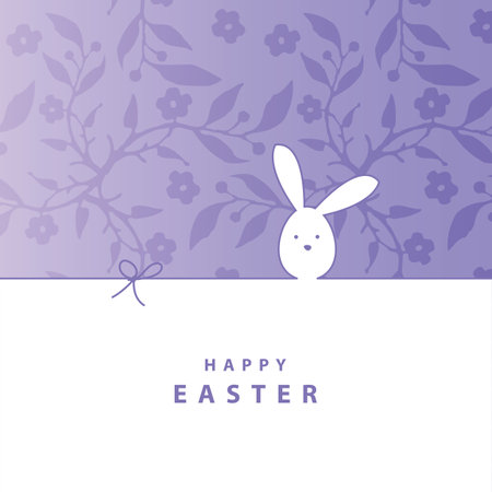 Easter card - bunny and easter flowersのイラスト素材