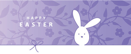 Easter banner- bunny and flowers