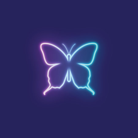 Neon Butterfly backgroundの写真素材