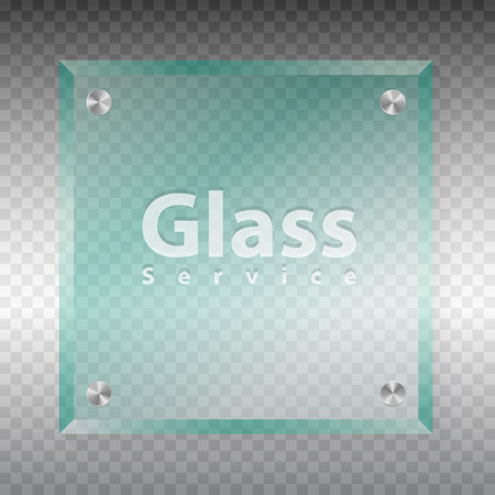 Glass service, Transparent glass board with copy space for company name, maintenance, repair service,のイラスト素材