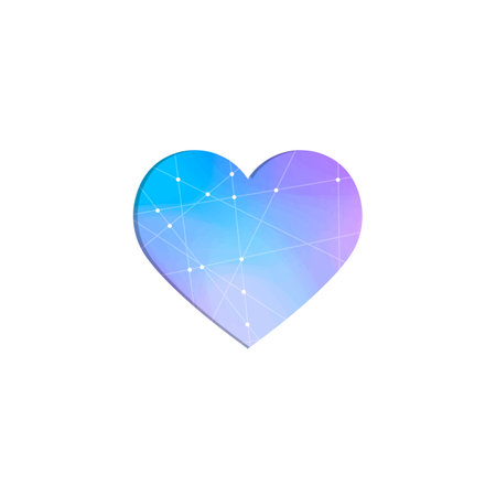 Blue heart, symbol, white background, universe, connectionのイラスト素材