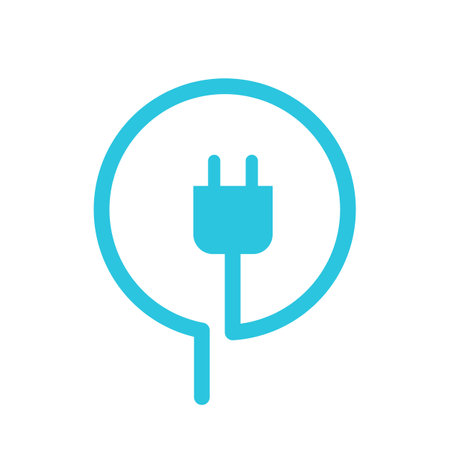 Electric plug power cabel icon Symbol. From blue icon set.のイラスト素材
