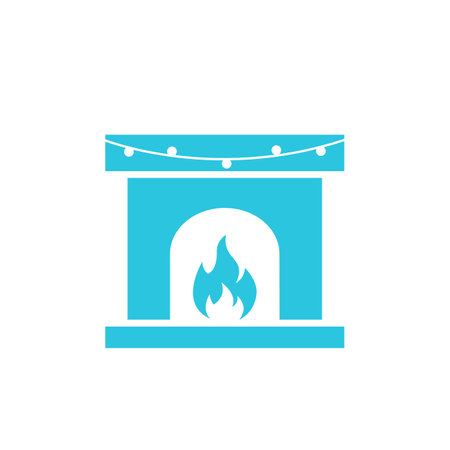 Fireplace icon. From blue icon set.のイラスト素材