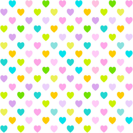 Romantic Heart shape seamless pattern, white backgroundのイラスト素材