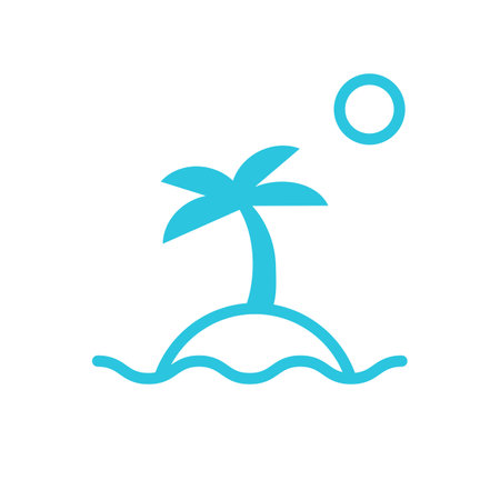 Island with palm icon. From blue icon set.のイラスト素材
