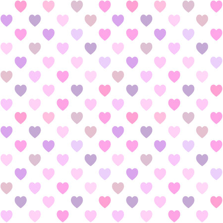 Hearts shape seamless pattern, pink and whiteのイラスト素材