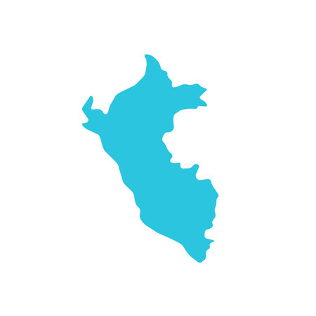 Peru map sillhuete icon. Graphic isolated on white background. From blue icon set.のイラスト素材