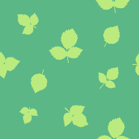 Organic green  leaves seamless patternのイラスト素材