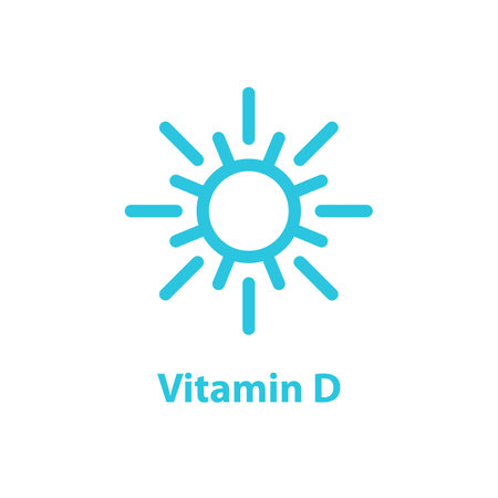 Sun, Vitamin D icon, Sunny day. Isolated on white background. From blue icon set.のイラスト素材