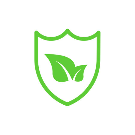 Natural shield protection. Isolated on white background.のイラスト素材