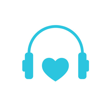 Always listen your heart. Headphones icon. From blue icon set.のイラスト素材