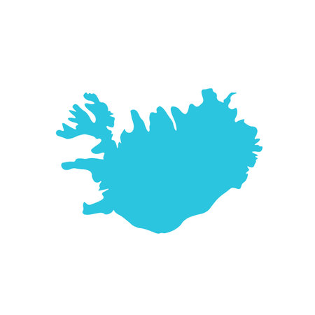 Iceland map icon. Isolated on white background. From blue icon set.のイラスト素材