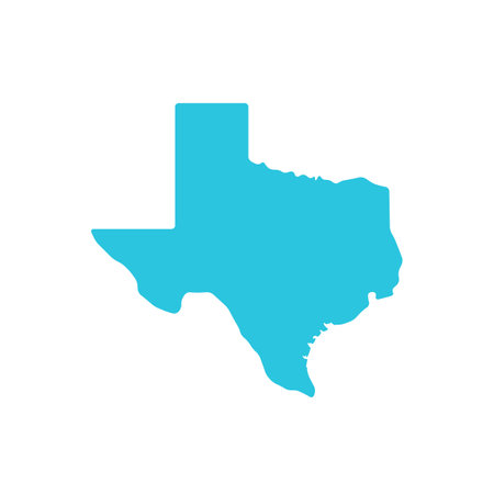 Texas map icon. Isolated on white background. From blue icon set.のイラスト素材
