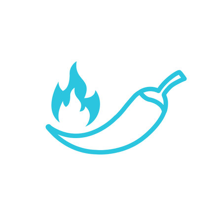 Hot spicy, chili icon. Isolated on white background. From blue icon set.のイラスト素材