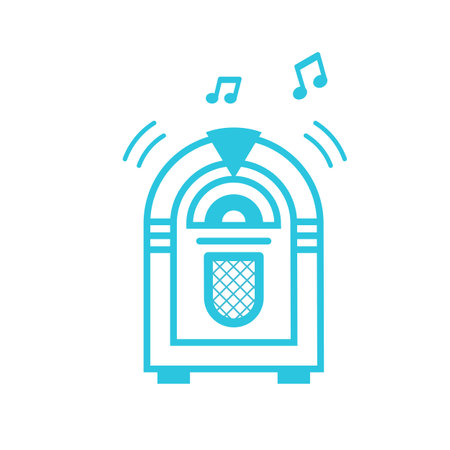 Jukebox icon. Isolated on white background. From blue icon set.