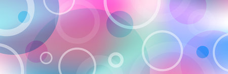 Modern circles web banner background, blue, turquoise, pink, purple, lilac color combination.のイラスト素材