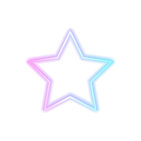 Neon star. Isolated on white background.のイラスト素材