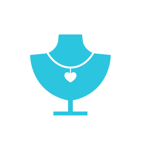 Stand for a Necklace icon. Isolated on white. Blue icon set.のイラスト素材