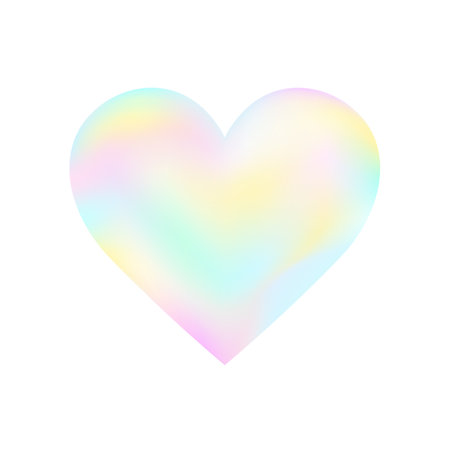 Luminous Iridescent Heart isolated on White backgroundのイラスト素材
