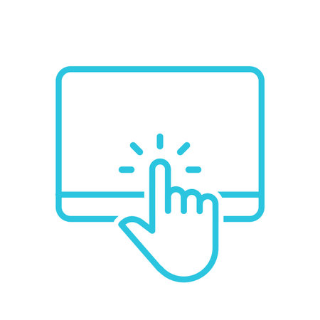 TouchScreen Icon, Isolated on white background. Blue iconのイラスト素材