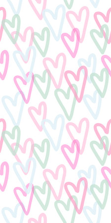 Valentine colorful hearts Seamless pattern Design, Web banner