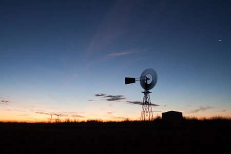 Windmill sunset