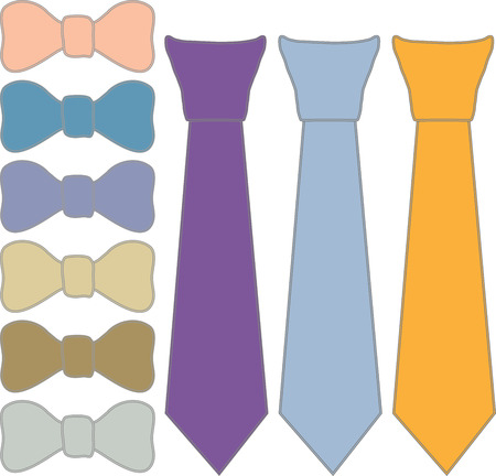 collage ties and
tie Butterfly in different colors on a white backgroundのイラスト素材