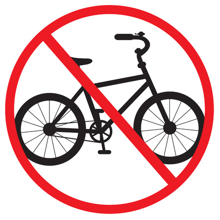 bike forbidden sign on a white backgroundのイラスト素材