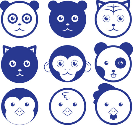 illustration of cute animal headのイラスト素材