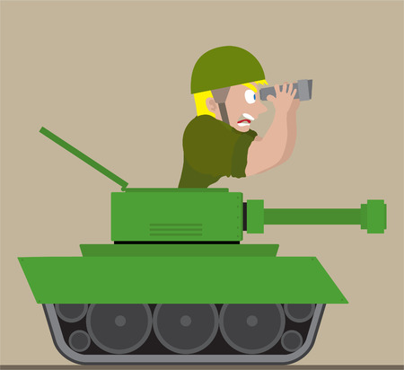 Illustration of man in tankのイラスト素材