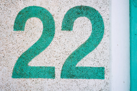 Number twenty-two texture on wallの写真素材