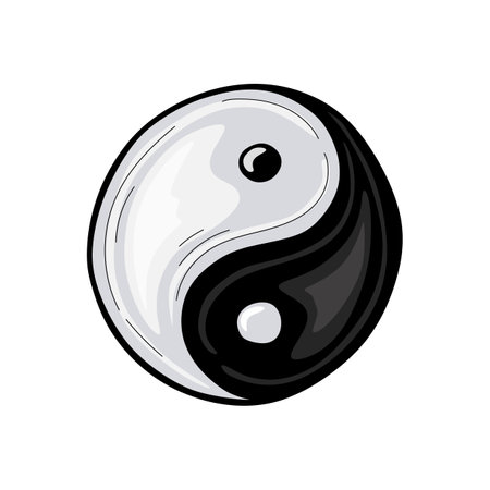 Yin Yang symbol, vector illustrationのイラスト素材