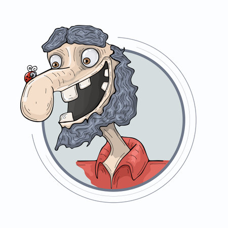 Cartoon old man avatr stock illustrationのイラスト素材