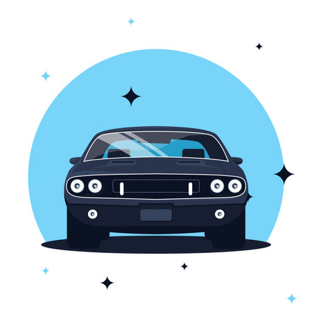 Vector image of the American retro car 70-80 years of the 20th centuryのイラスト素材
