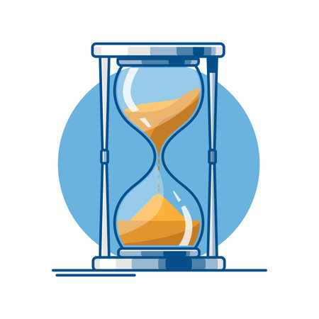 Vector illustrator desktop hour glass of lines