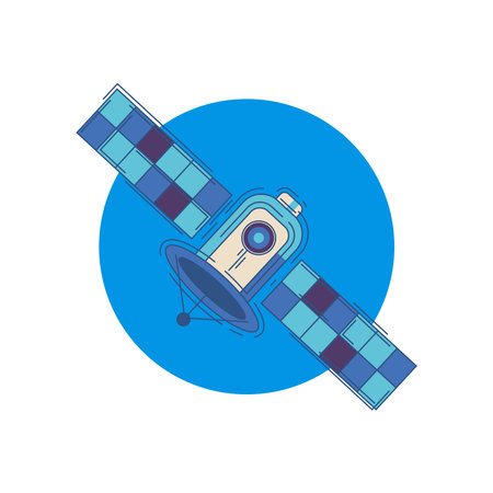 satellite icon. Flat illustration of satellite vector icon for web designのイラスト素材
